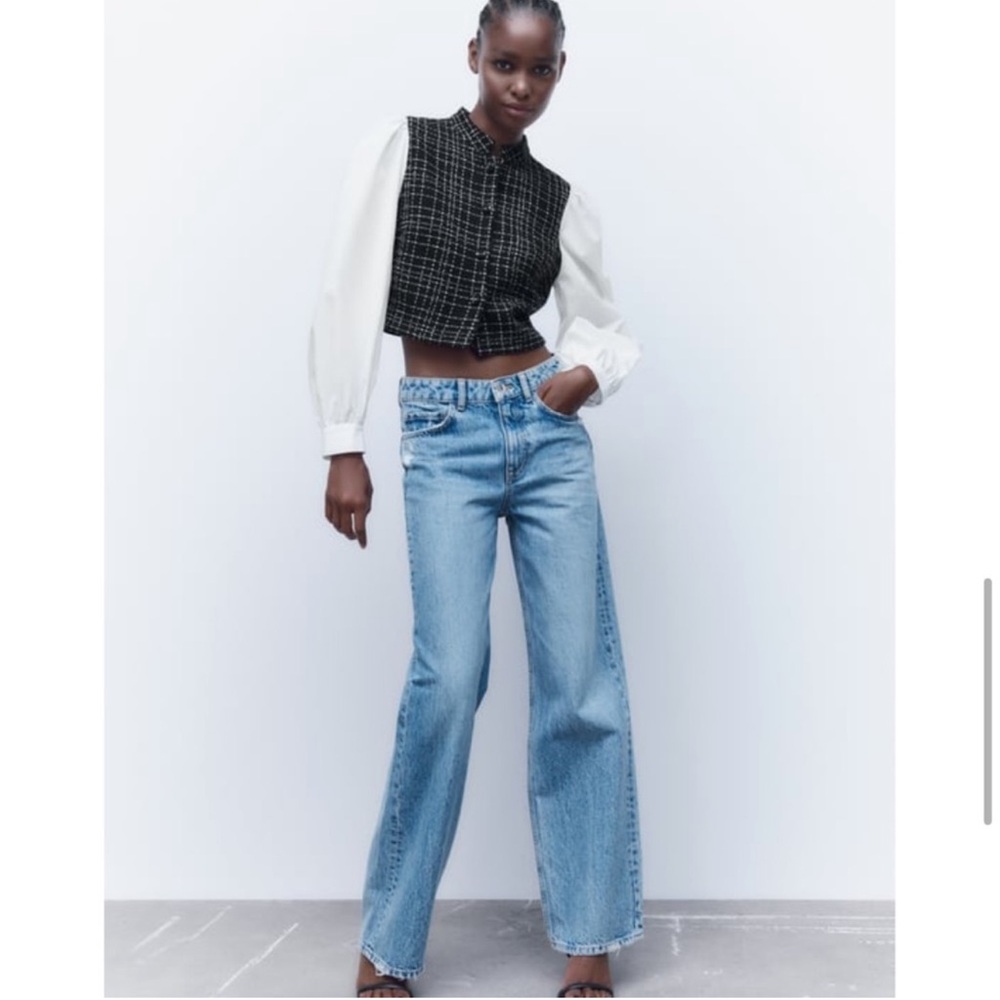 Zara Tweed Vest and Shirt Top